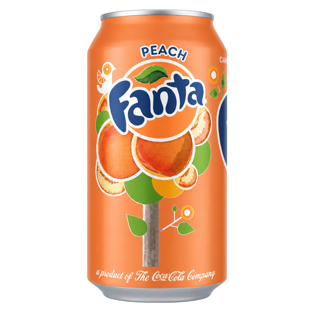 Fanta Peach, perzikdrank van 355ml 