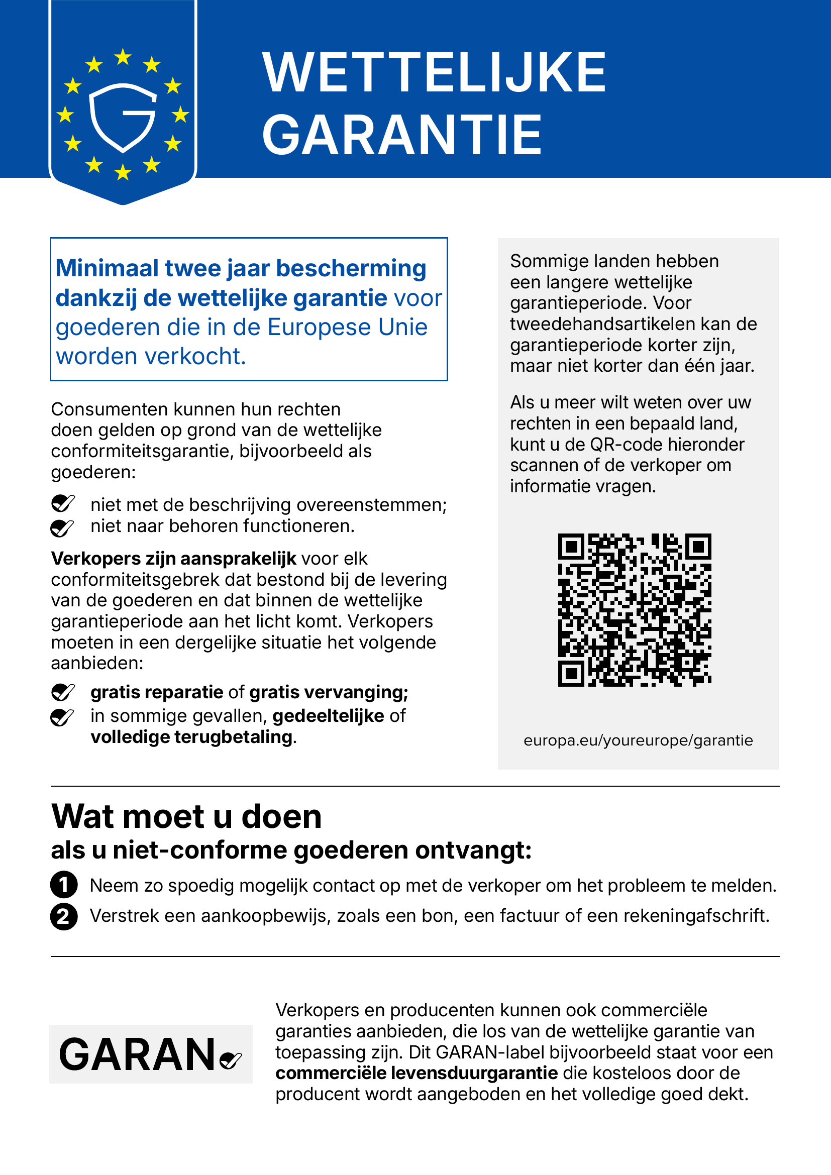 Legal guarantee notice (NL)