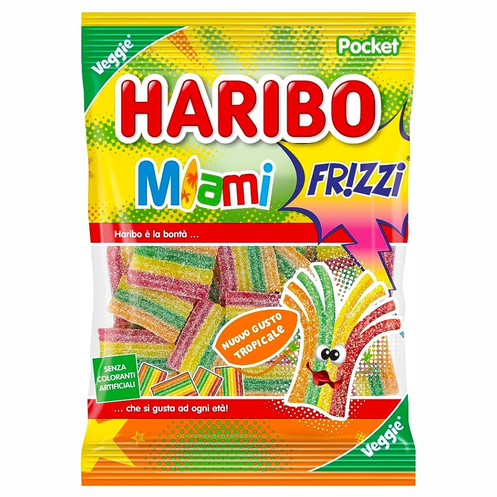 Haribo Miami, regenboog gomballen van 100g 