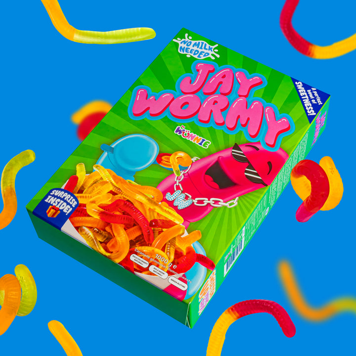 Wunnie Jay Wormy, doos met gummywormen van 1kg 