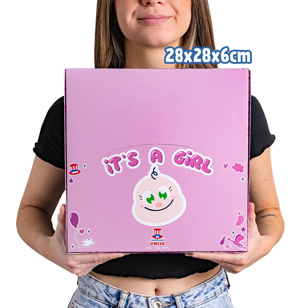 Candy Cube Kit “It’s a girl”, doosjes van 50g gummisnoepjes ideaal voor de babyshower of geboorte (25, 50 of 75 stuks) 