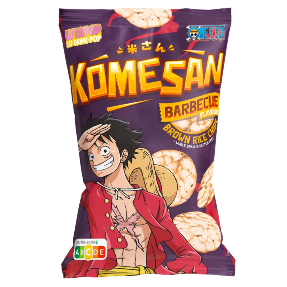 Ultra Pop Komesan Barbecue Luffy One Piece, rijstchips met barbecuesmaak van 60g 