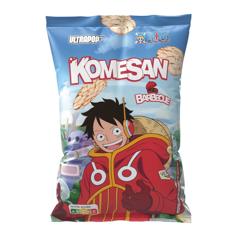 Ultra Pop Komesan Barbecue Luffy One Piece, rijstchips met barbecuesmaak van 60g 