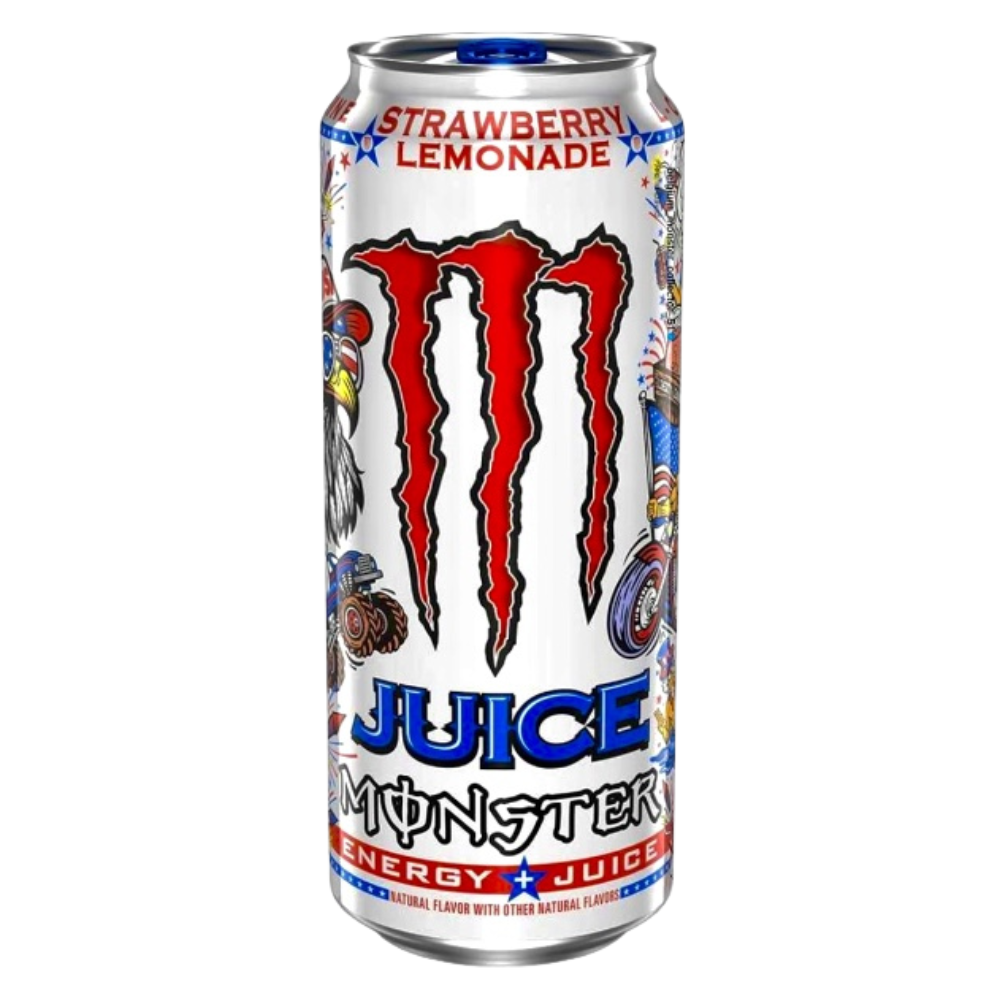 Monster Juice Strawberry Lemonade, energiedrank met limonade- en aardbeiensmaak van 473 ml 