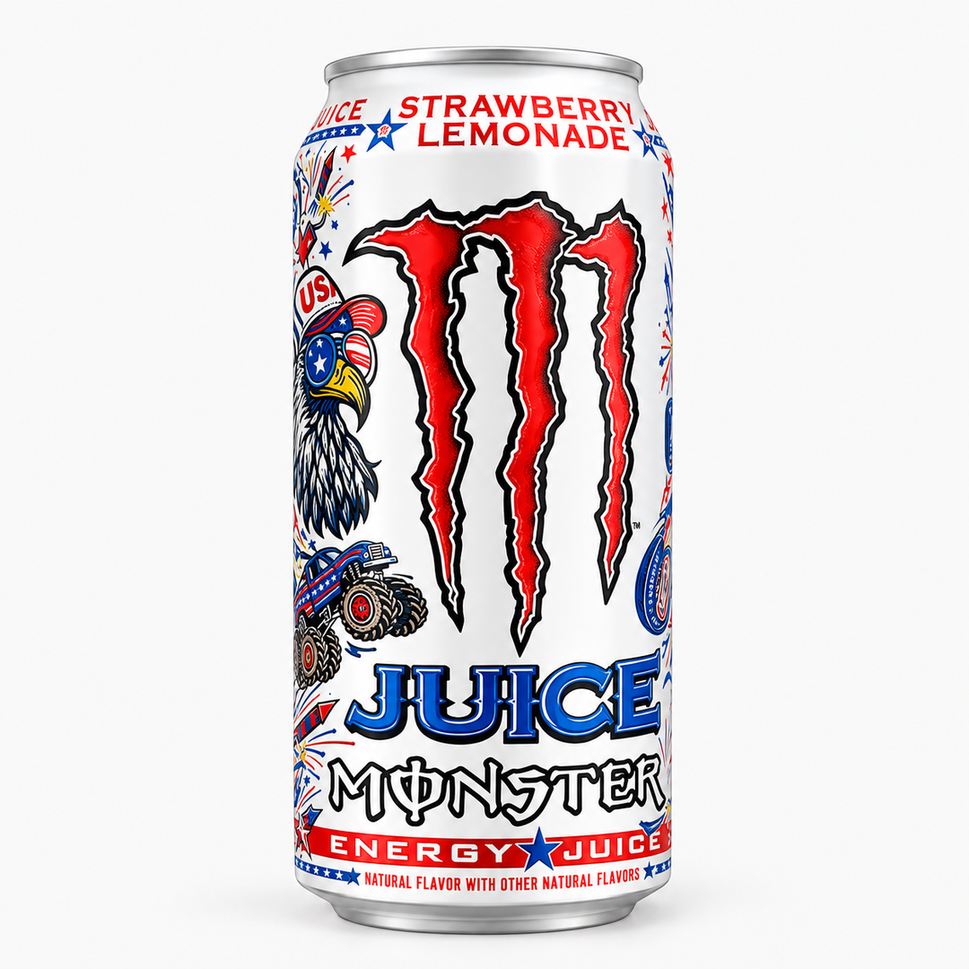 Monster Juice Strawberry Lemonade, energiedrank met limonade- en aardbeiensmaak van 473 ml 