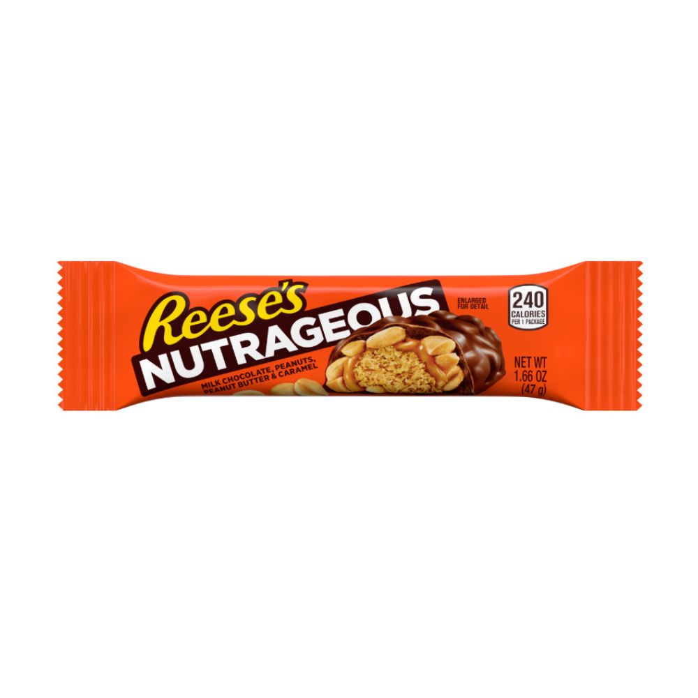 Reese's Nutrageous, pindakaas en chocoladereep van 47g 