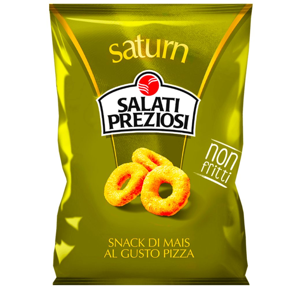 Salati Preziosi Saturn, snack van maïs met pizzasmaak van 110g 
