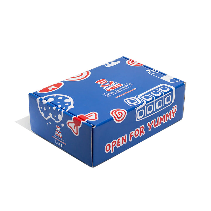 Americanbox met minstens 20 producten: zoet, hartig en dranken 
