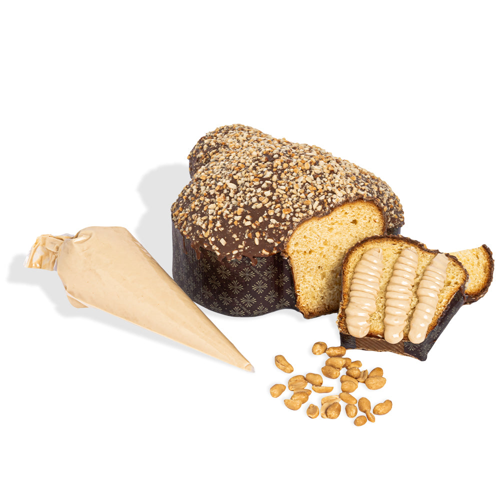 Colomba di Pasqua Choco Peanuts door American Uncle, chocolade en pindakaas colomba van 800 g met Choco Peanut Butter crème van 200 g 