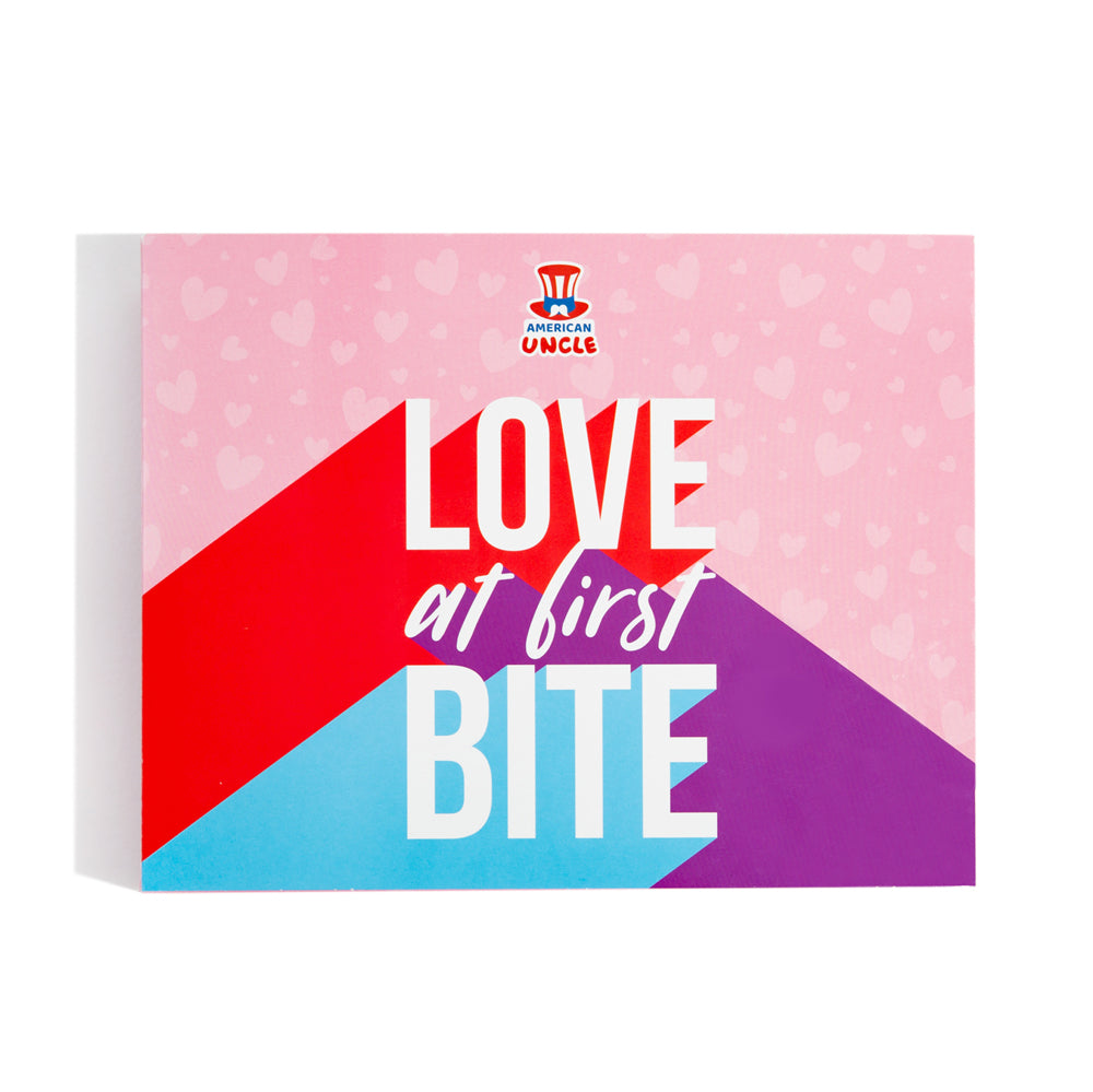 Love Bites Box, verpakking van 12 doosjes chocolade en snoepjes 