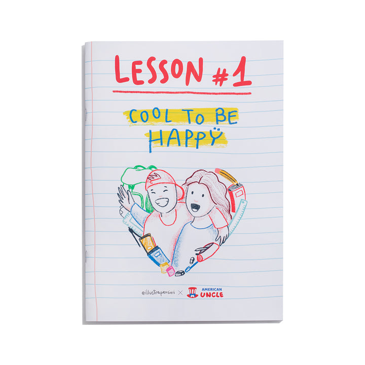 A4-schrift Cool to be Happy met lijnen 