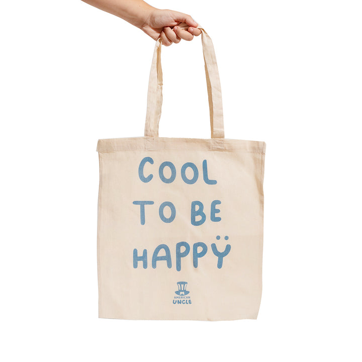 Shopper Cool to be Happy, tas in stevige katoenen kleur havanna, 35x40cm 