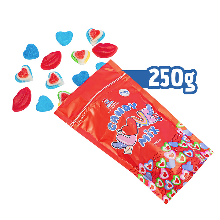 Candy mix - Love edition, verpakking van 250g gummy snoepjes 