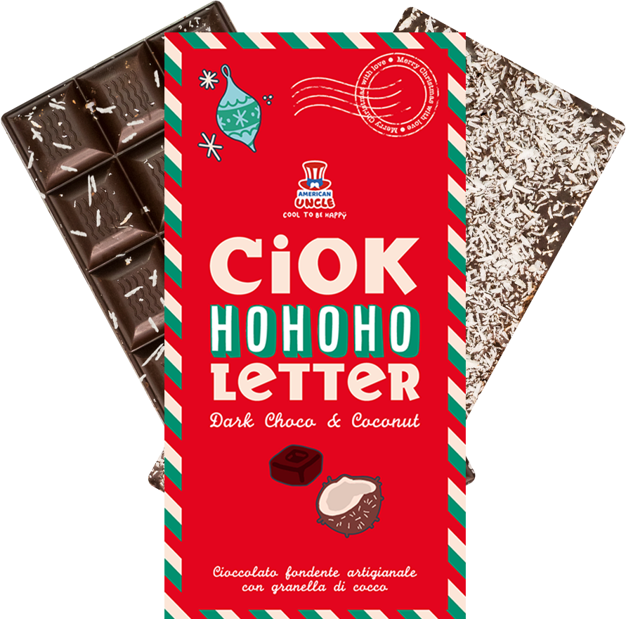 ChocoLetter Dark Choco & Coconut, ambachtelijke pure chocoladereep met kokosvlokken van 100g 