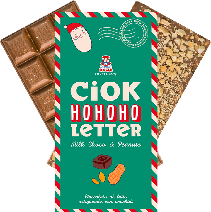 ChocoLetter Milk Choco & Peanuts, ambachtelijke melkchocoladereep met pinda's van 100g 