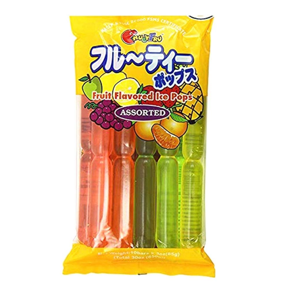 Chuy Fru Fruit Flavored Ice Pop Assorted, fruitige gelatine-ijsjes van 850g 