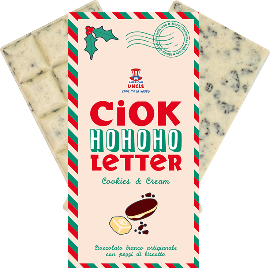 ChocoLetter Cookies & Cream, ambachtelijke witte chocoladereep met koekjesstukjes van 100g 