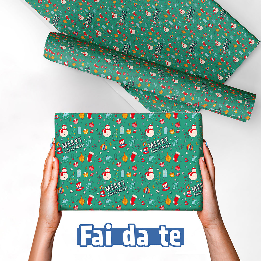 Cadeaupapier met kerstmotief, 1 vel van 68x98cm 