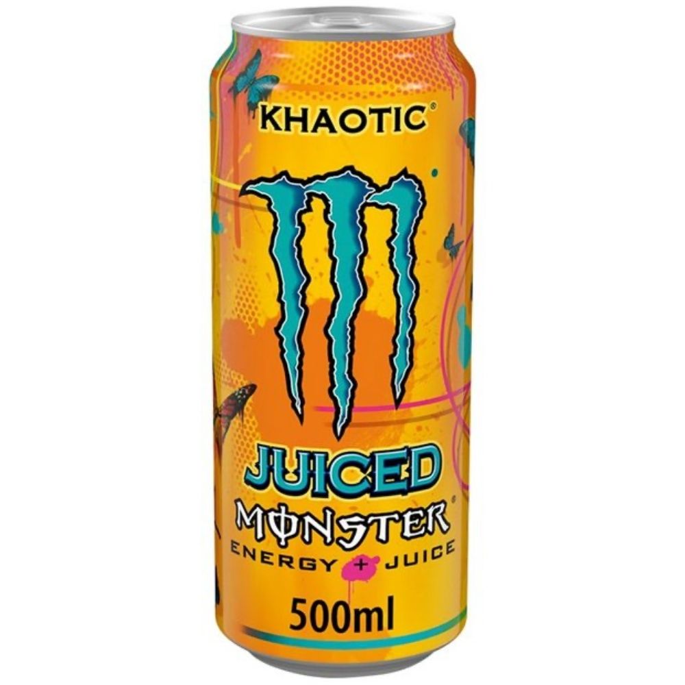 (Monster niet voor verzamelaars, beschadigd) Monster Khaotic, energy drink sinaasappel van 500ml 