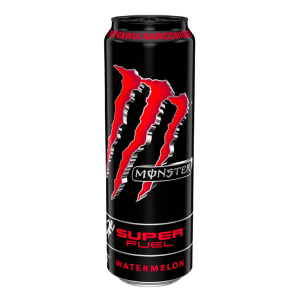 (Monster niet voor verzamelaars, beschadigd) Monster Super Fuel Watermelon, energy drink watermeloen van 568ml 