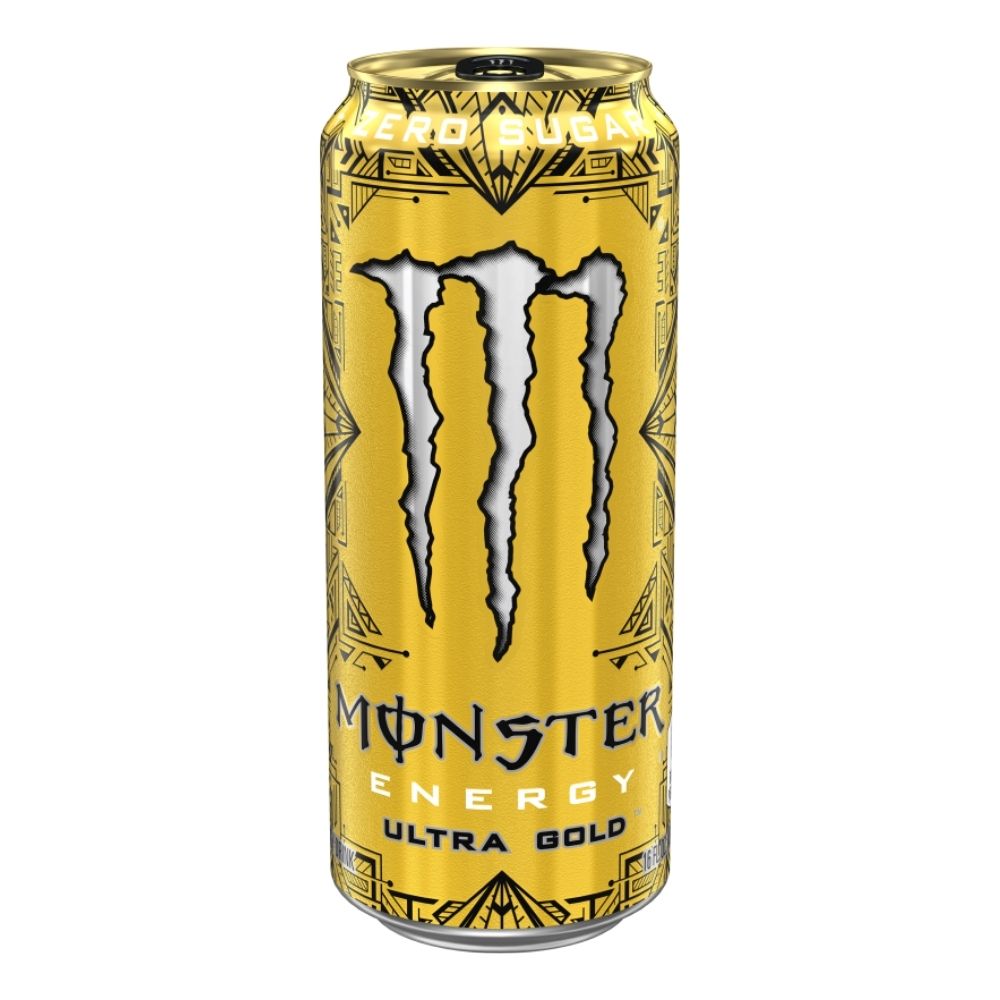 (Monster niet voor verzamelaars, beschadigd) Monster Ultra Gold, energy drink ananas van 500ml 