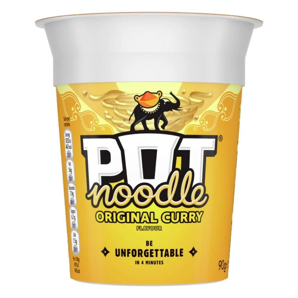 Pot Noodle Original Curry, noedels met kerrie en mangosaus van 90g 