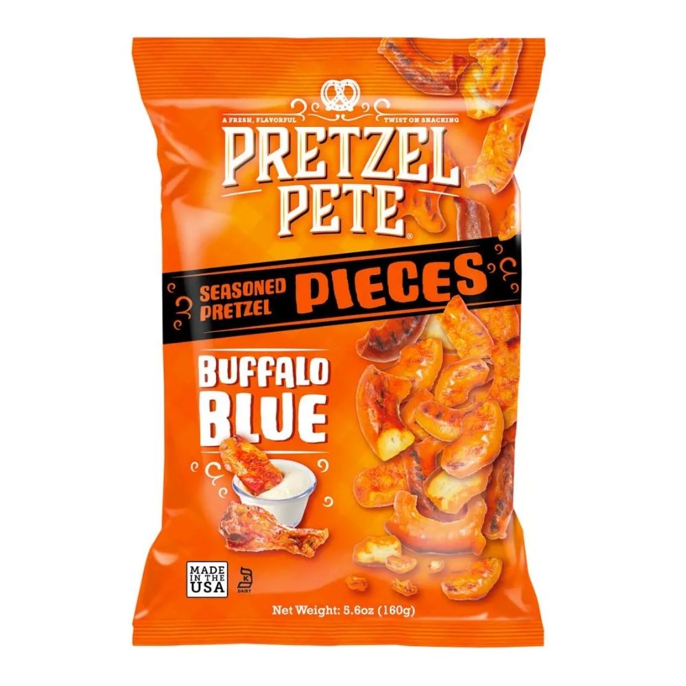 Pretzel Pete Buffalo Blue, pretzel met kaassmaak en buffalo saus van 160g 