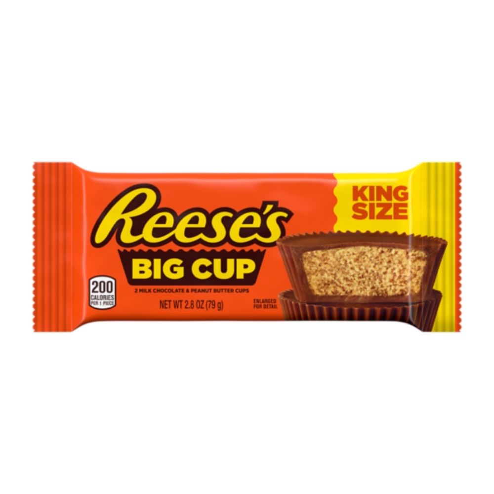 Reese's Big Cup King Size, pindakaasbekers met stukjes pinda van 79g 