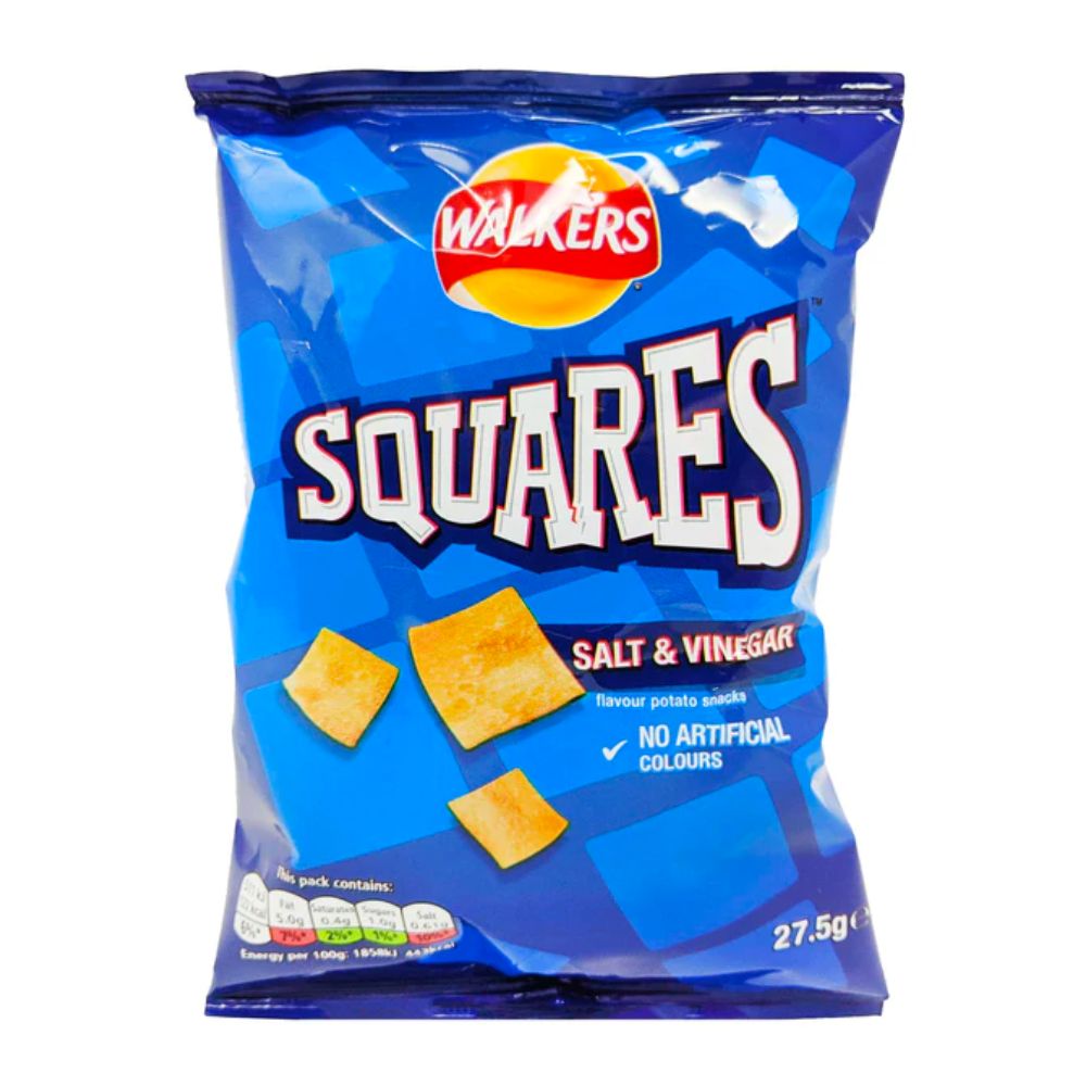 Squares Salt & Vinegar, snack met zout en azijn van 27,5g 