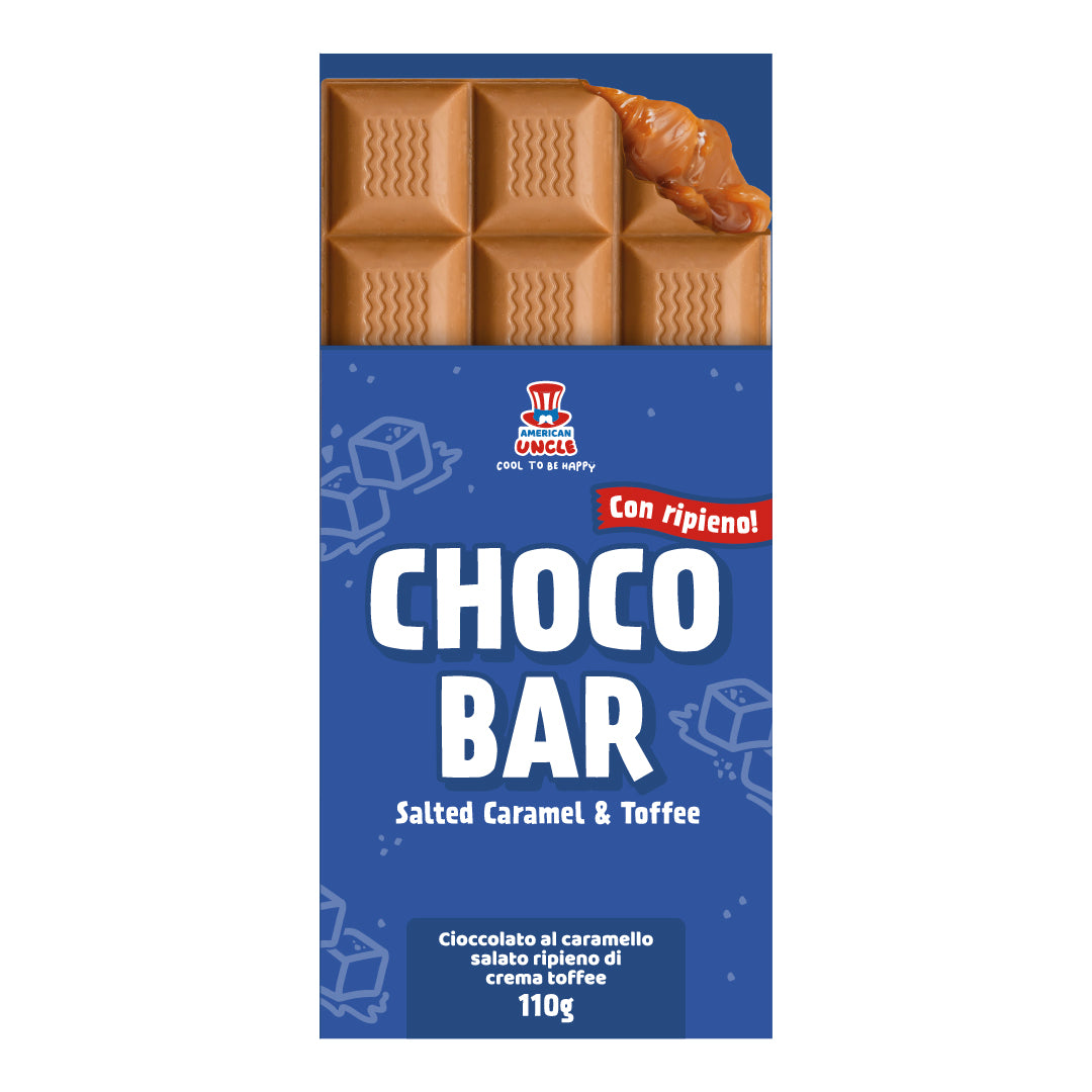 Choco Bar Creamy Toffee filled, chocolade met karamel gevuld met toffeecrème van 110g 