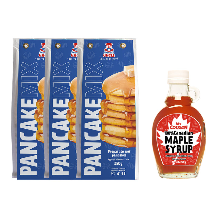 3x American Uncle Pancake Mix + ahornsiroop My Cousin 