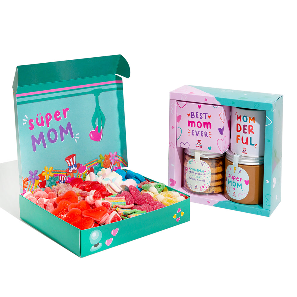 Candy Box - Super Mom Edition van 1kg als verrassing + Mom Gift Box 