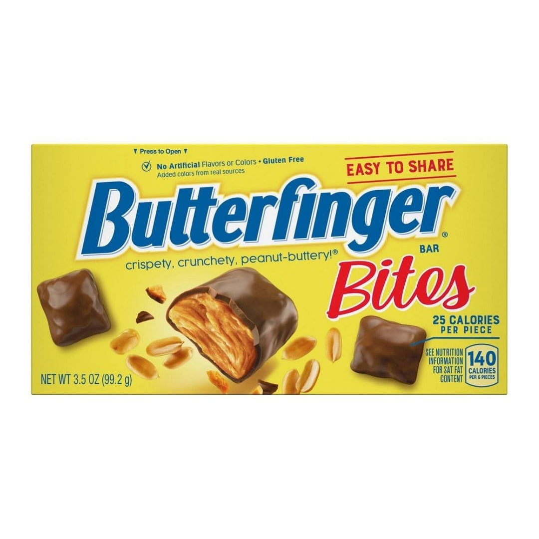 Butterfinger Bites, mini chocoladereepjes gevuld met knapperige pindakaas van 99g 