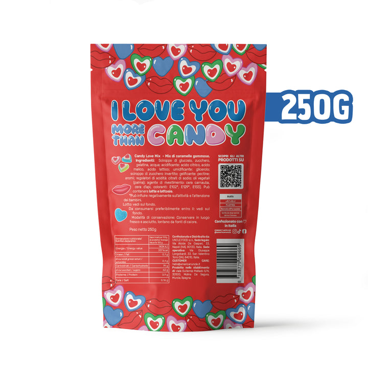 Candy mix - Love edition, verpakking van 250g gummy snoepjes 