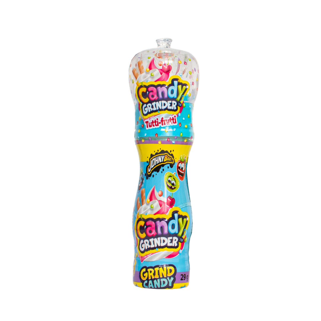 Johny Bee Candy Grinder Blue Raspberry, zure snoepjes met bosbessensmaak van 29g 
