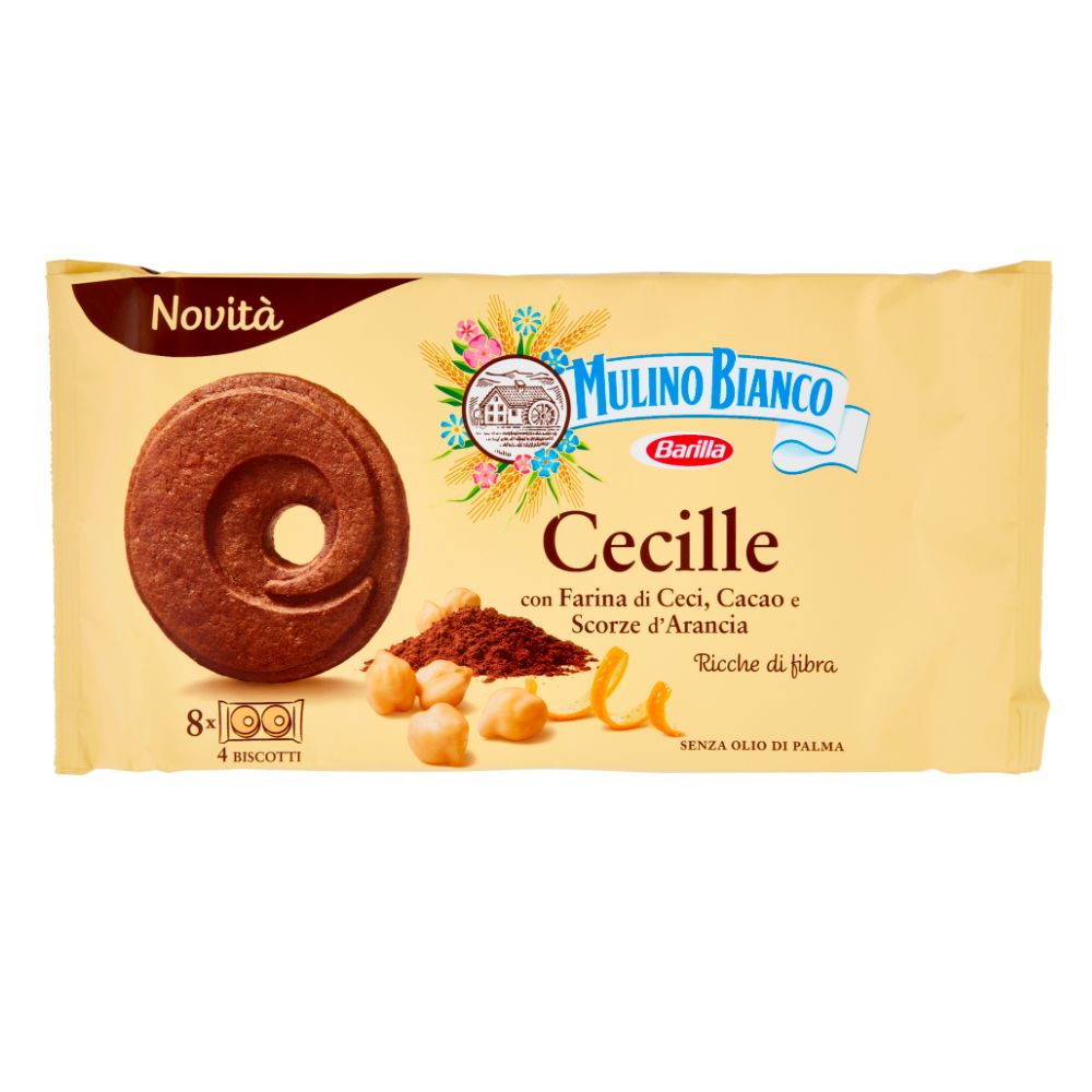 Cecille Mulino Bianco, koekjes met kikkererwtenmeel en cacao van 220g 