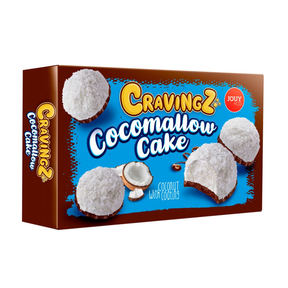 Cravingz Cocomallow Cake, koekjes van marshmallow met kokosnootkorrels van 100g 