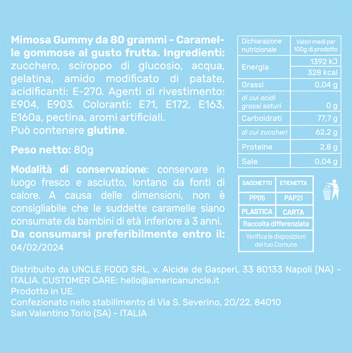 Mimosa Gummy, zakje gomballen voor een supervrouw van 80 g 