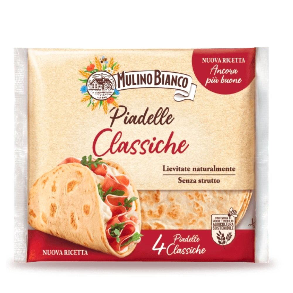 Piadelle Mulino Bianco, 4 piadine van 75g 