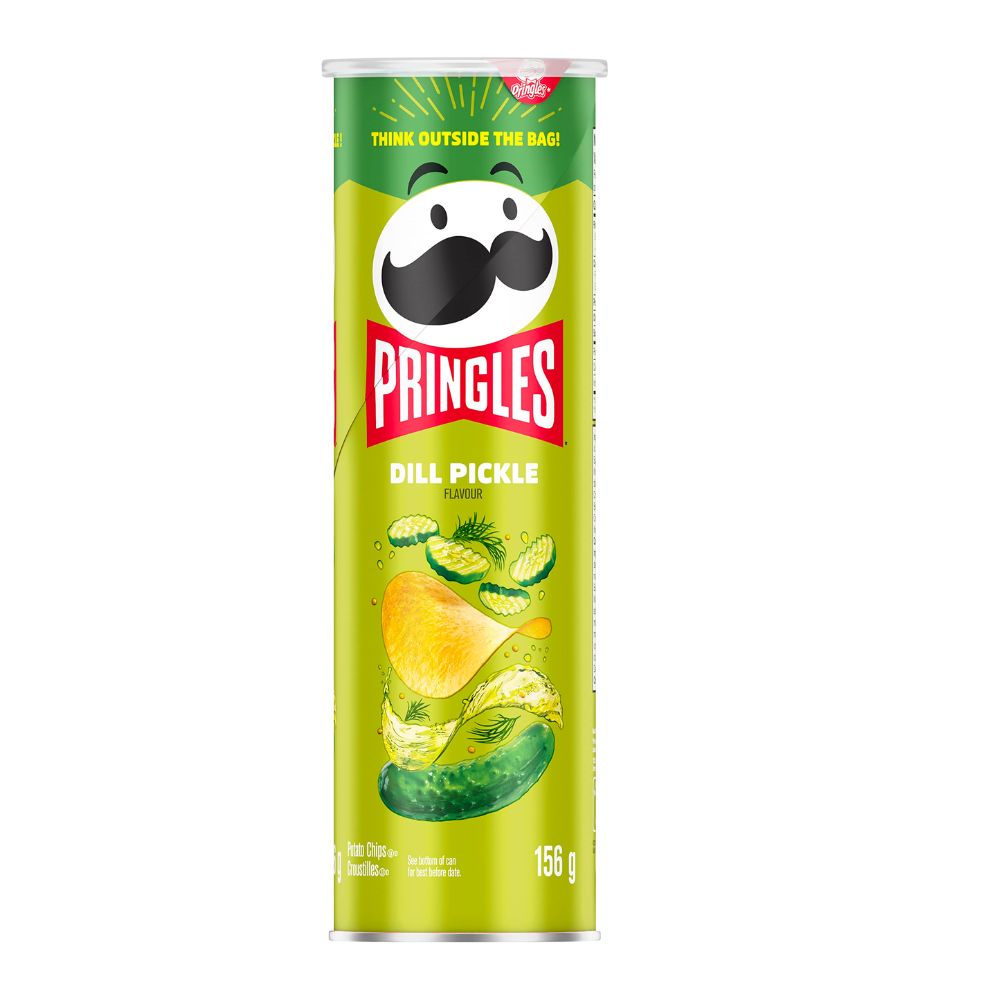 Pringles Screamin' Dill Pickle, augurkensmaak chips van 156g 