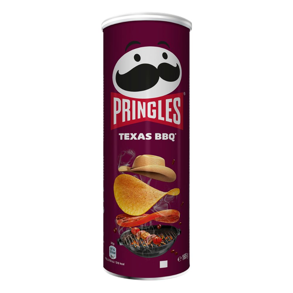 Pringles Texas Barbecue, chips met barbecuesaus van 165g 