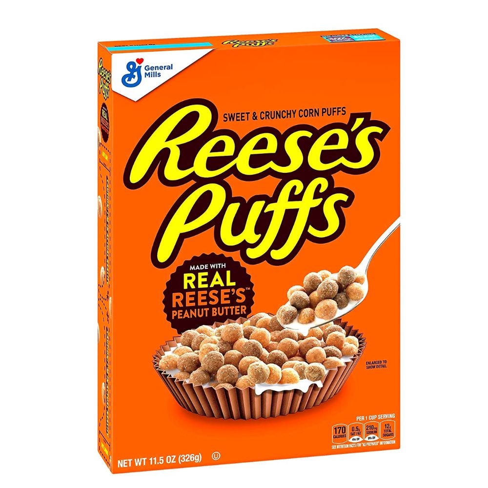 Reese's Peanut Butter Puffs ontbijtgranen met cacao en pindakaas van 326g 
