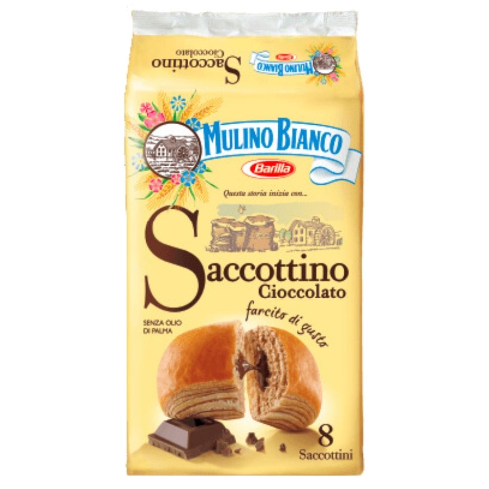 Saccottino al Cioccolato Mulino Bianco, tussendoortjes met chocoladecrème van 336g 