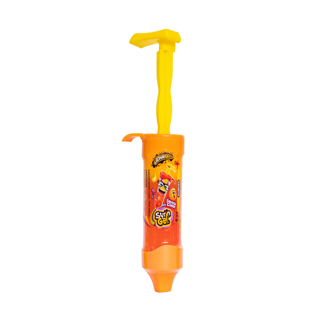 Johny Bee Syring Gel Orange, sinaasappelgel snoep van 35g 